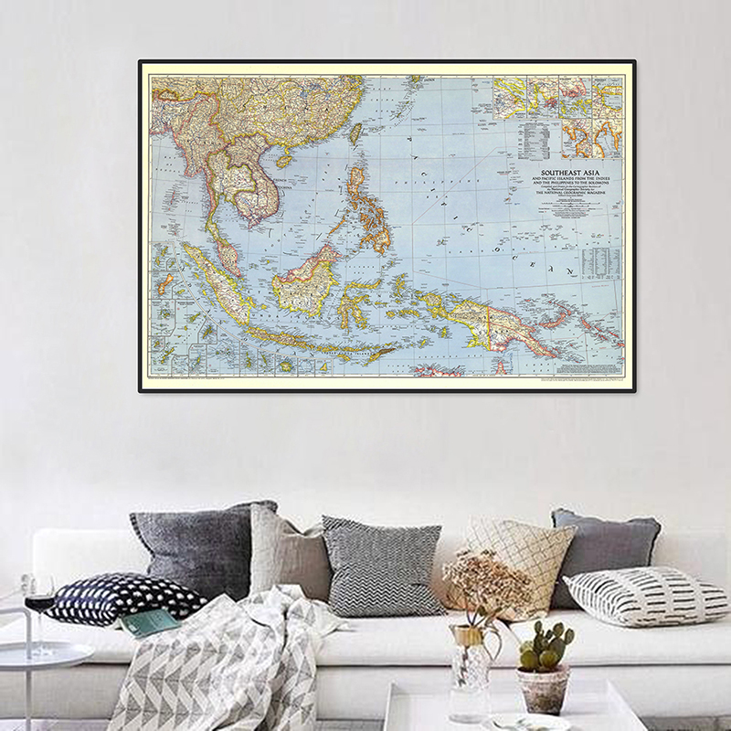 Star Map Poster - A2 Size World Map Detailed Southeast