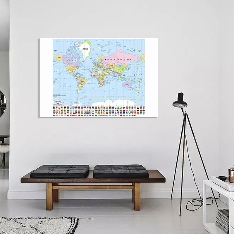 The World Map with National Fl - Star Map Poster avis et prix
