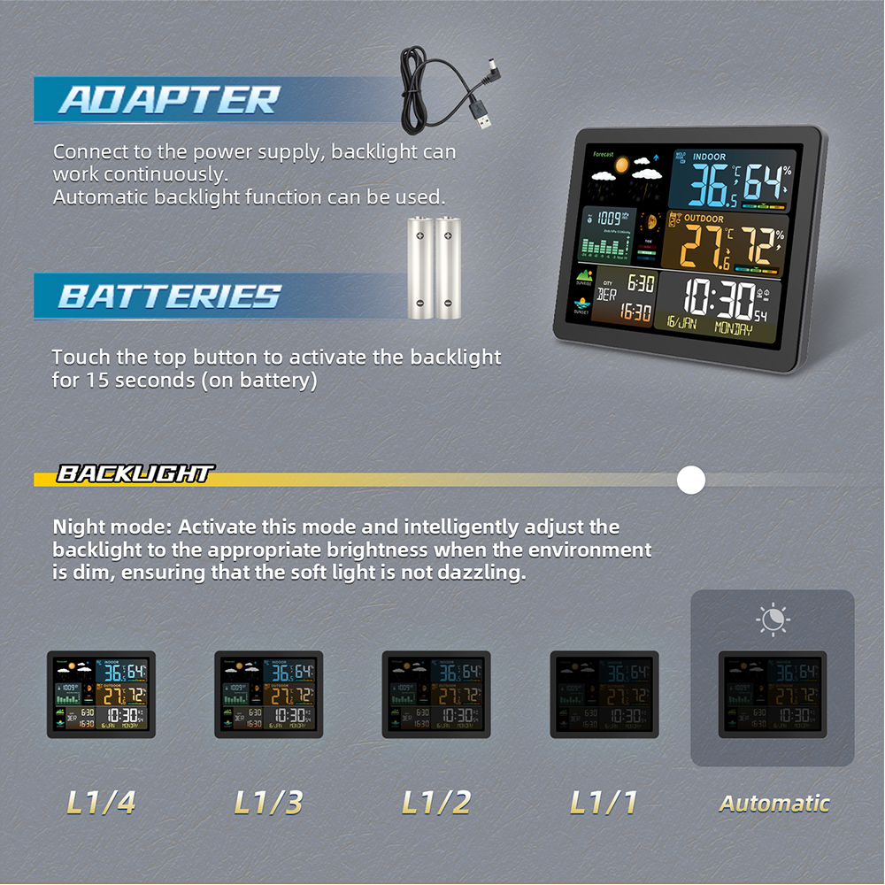 Multifunctional Large Color Sc - Weather Station Indoor avis et prix