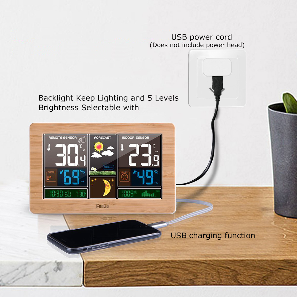 FanJu FJ3378 Digital Alarm Clo - Weather Station Indoor avis et prix
